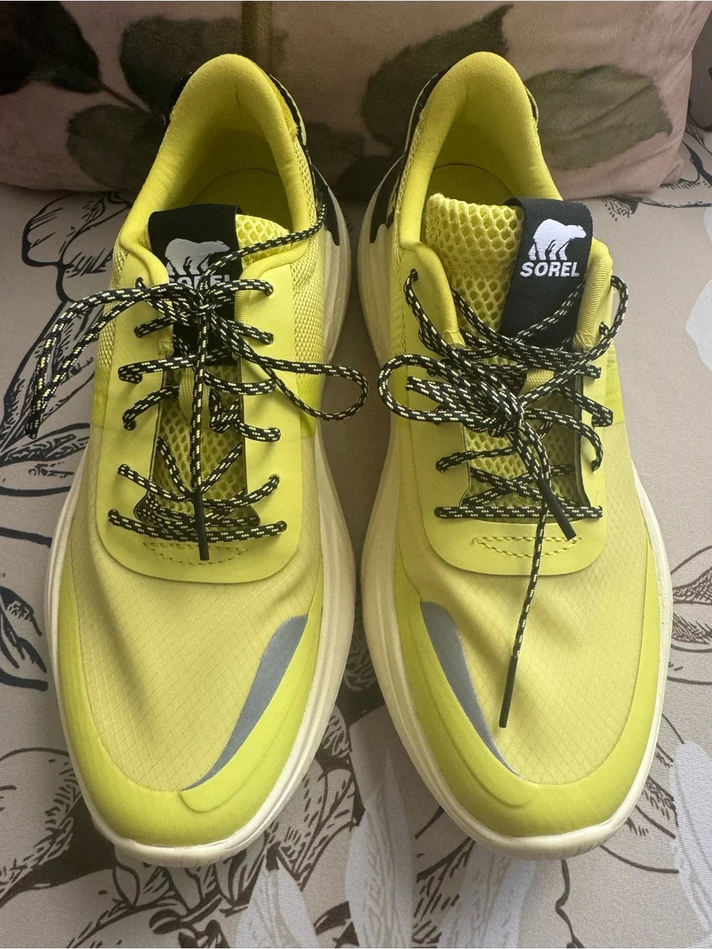 Sorel Neon Yellow Athletic Sneakers with Black Accents